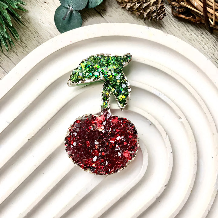 Crystal Cherry Brooch Silicone Mold, 5x3x0.5 cm