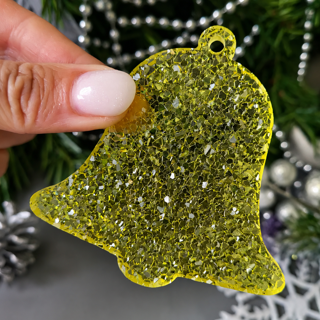 Crystal Bell Ornament Silicone Mold, 7.5x7.5x0.5 cm