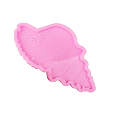 Pink silicone conch mold, 8x16 cm, for resin crafts.