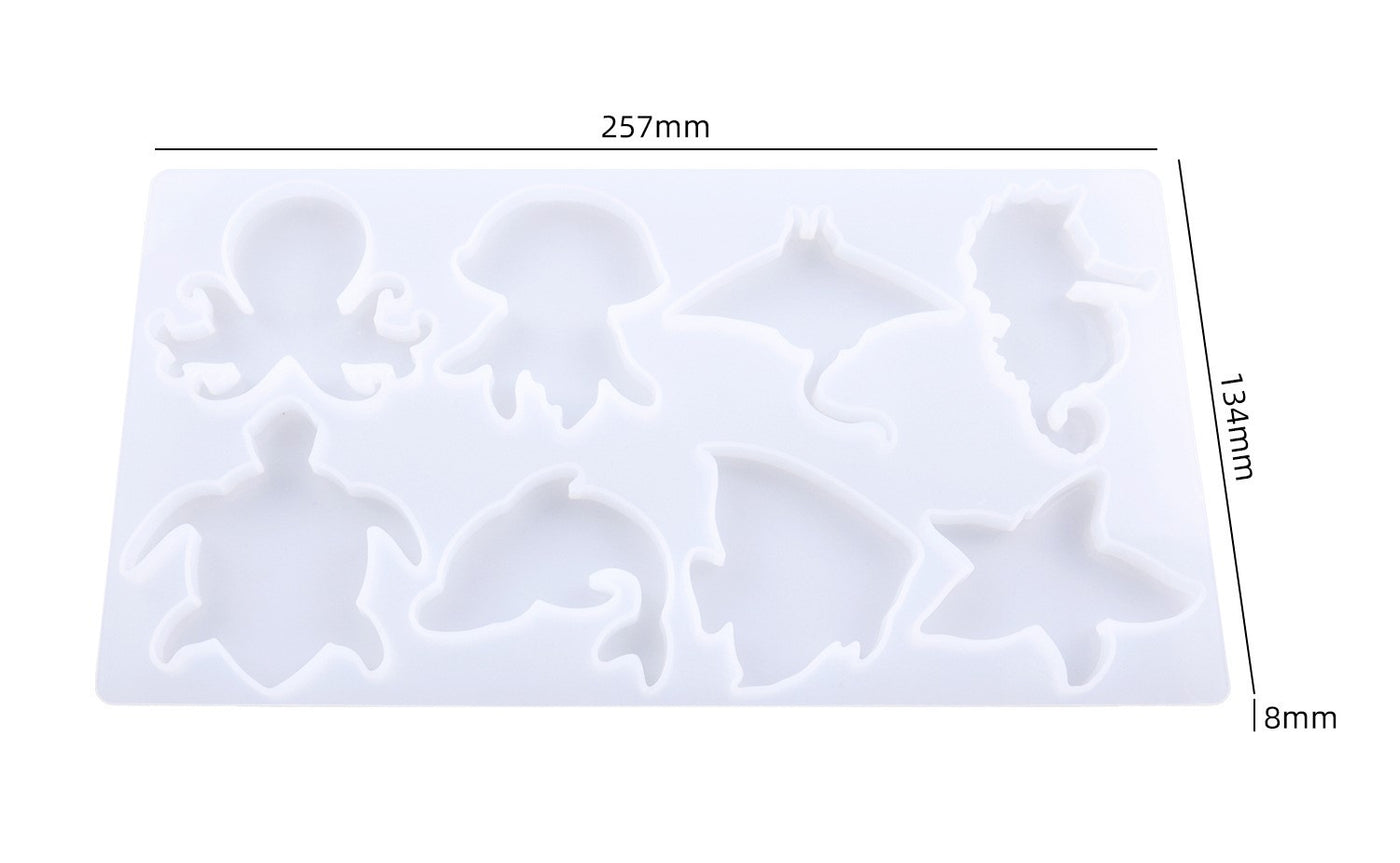 Create super adorable resin Ocean Animals with this 100% silicone mold and enjoy a fun parent-child time!
The mold includes 6 pieces of marine creatures: Sea Turtle,Silicone Mold - Ocean Animals - Artline Epoxy Resin