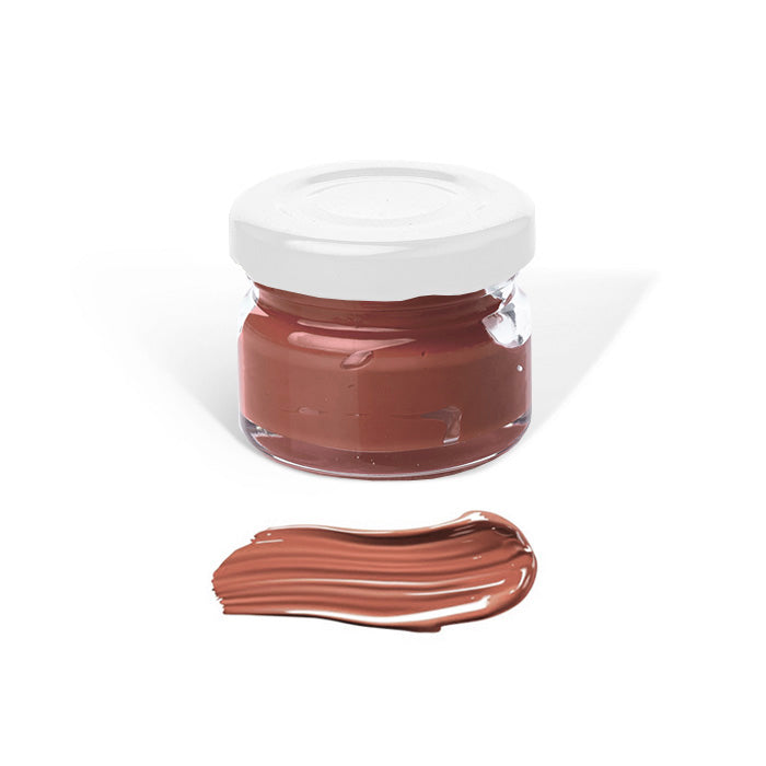 Jar of cocoa color pigment paste for resin art, made by Artline Epoxy Resin, 20 g