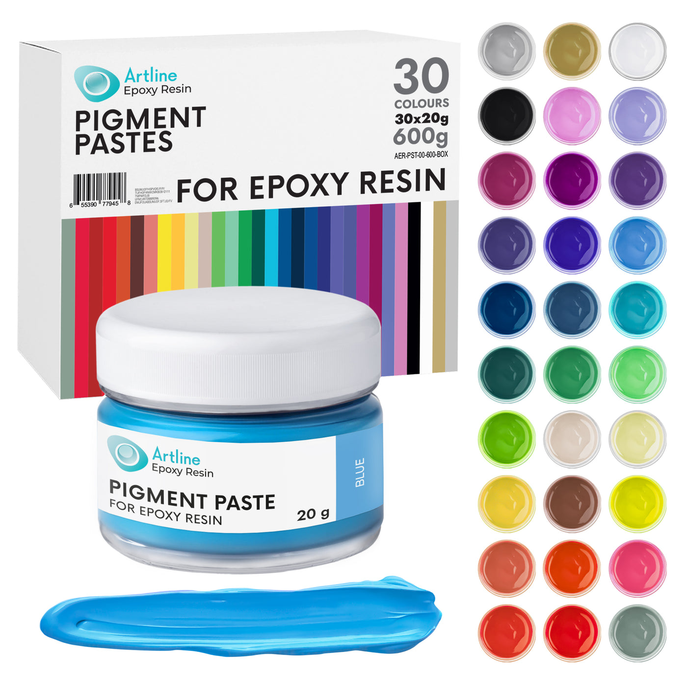 Opakes Pigmentpasten-Set für Epoxidharz, 30 Farben x 20 g