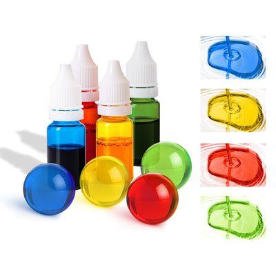 Rainbow Liquid Colorant Set, 4 vibrant colors, ideal for resin projects.