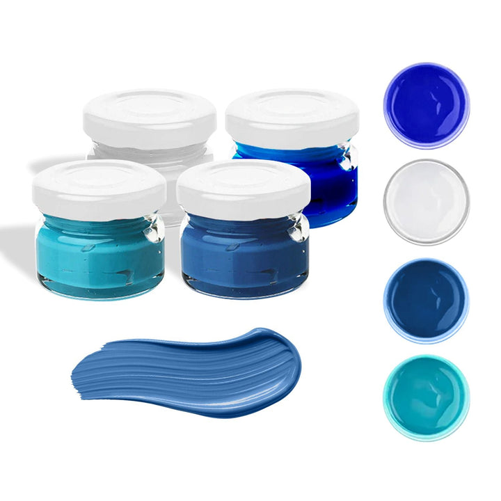 Seawave Pigment Paste set with 4 ocean-inspired colors in 20g jars for epoxy resin tinting