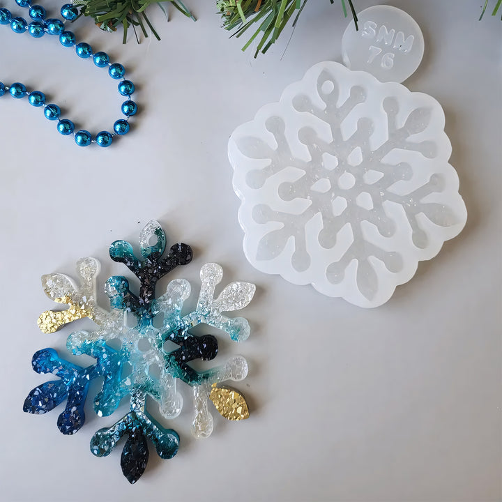 Crystal Snowflake Ornament 1 Silicone Mold, 8.5x8.5x0.5 cm