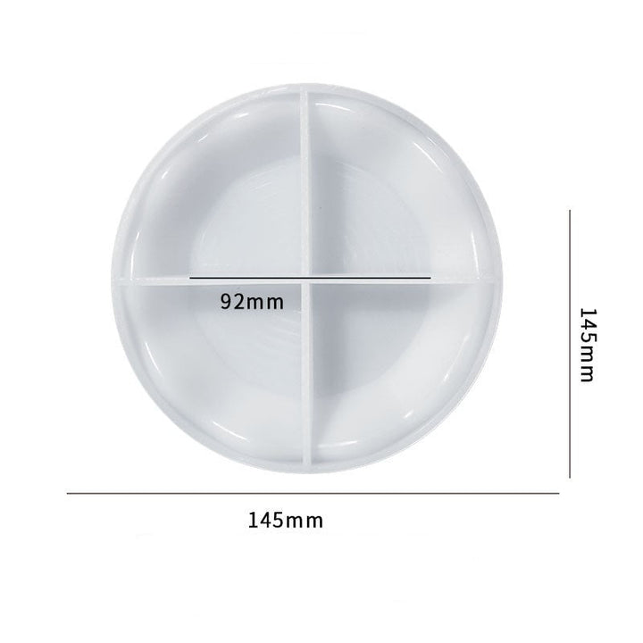 Molde de silicona para plato con borde ondulado, redondo, 14.5x14.5x0.3 cm, translúcido.