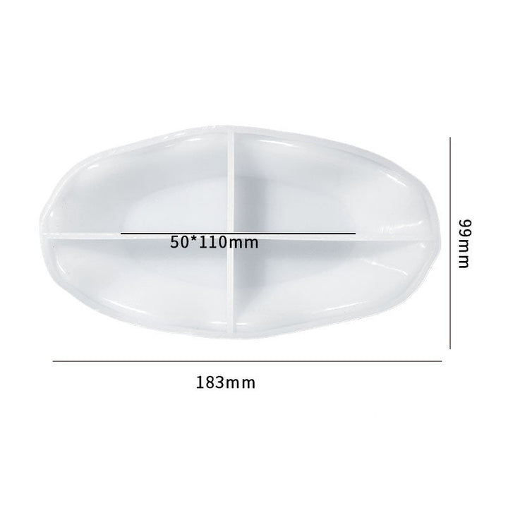 Molde de Silicona - Plato de Borde Ondulado, Ovalado 18.3x9.9x0.3 cm - Ideal para Arte en Resina
