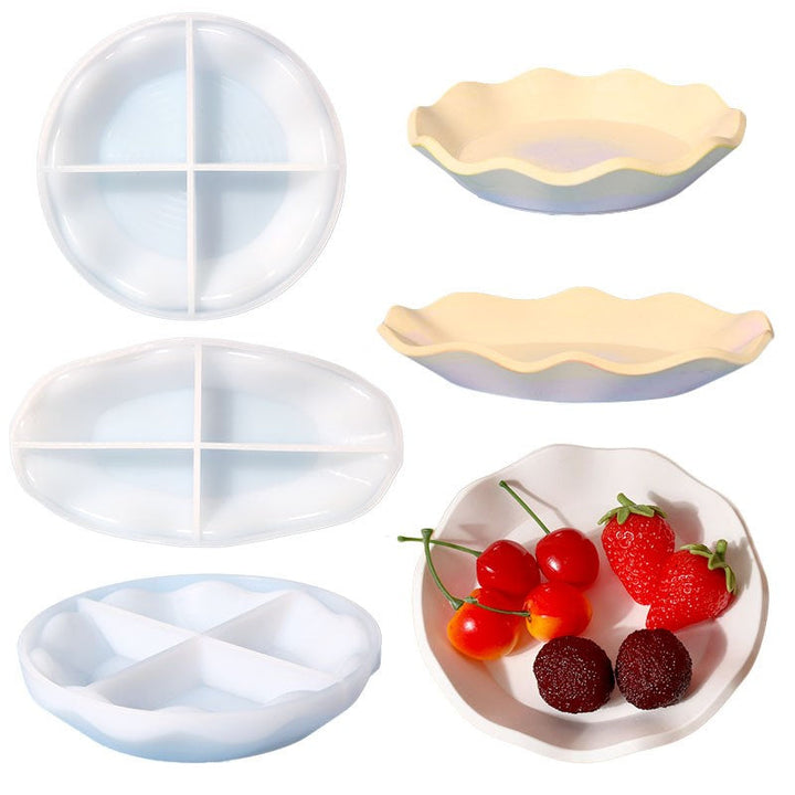 Molde de Silicona - Plato de Borde Ondulado, Ovalado 18.3x9.9x0.3 cm - Ideal para Arte en Resina