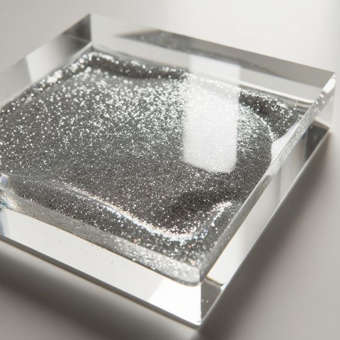Paillettes en polyester argenté, 0,5 mm, 5 g