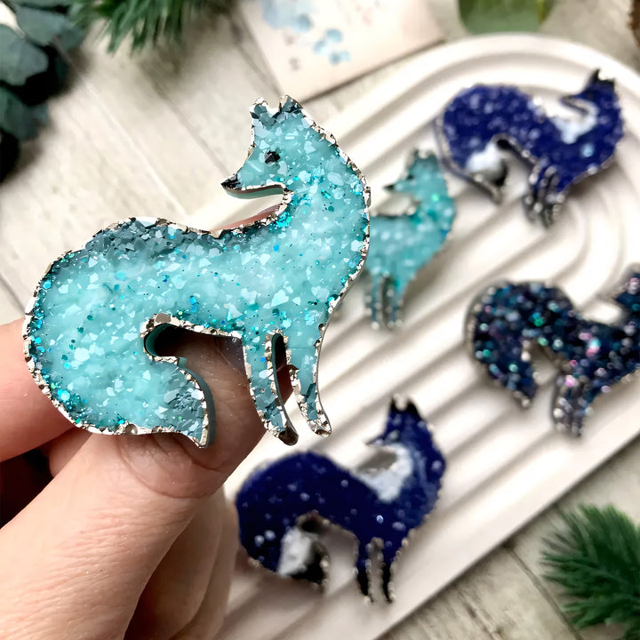 Crystal Fox Brooch Silicone Mold, 4.5x5x0.5 cm