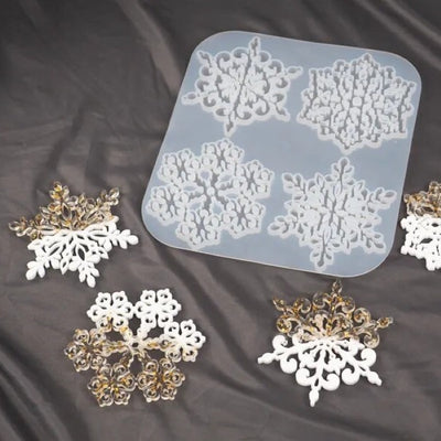 Silicone Mold - Christmas Tree Snowflakes, 23x20.5 cm