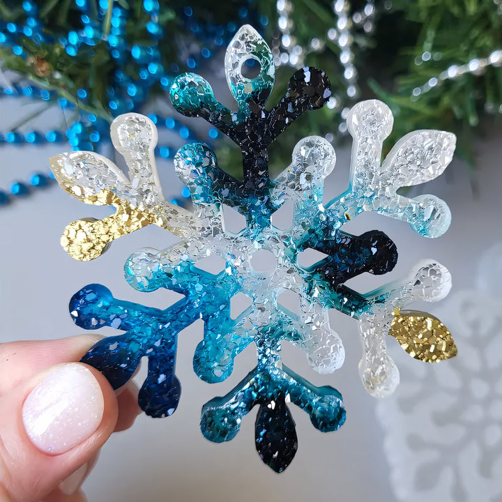 Crystal Snowflake Ornament 1 Silicone Mold, 8.5x8.5x0.5 cm