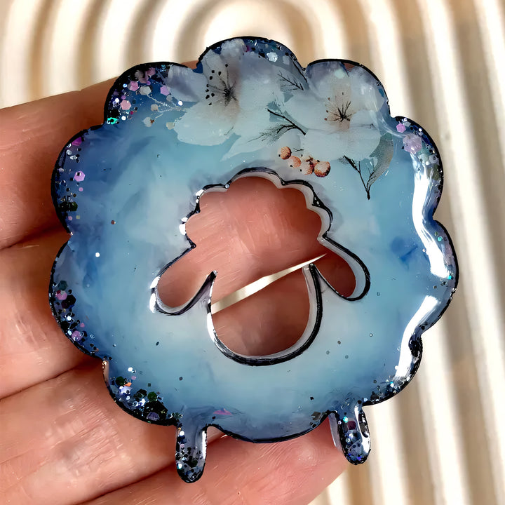 Glossy Sheep Brooch Silicone Mold, 5x4.8x0.7 cm