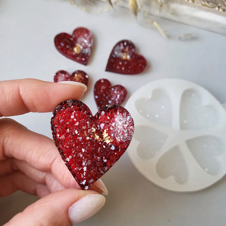 Crystal Heart Ornament Silicone Mold, Set of 3
