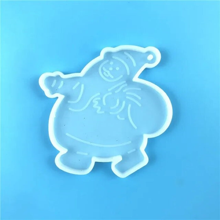 Silicone mold for Christmas ornaments, translucent, 8.5 cm size.