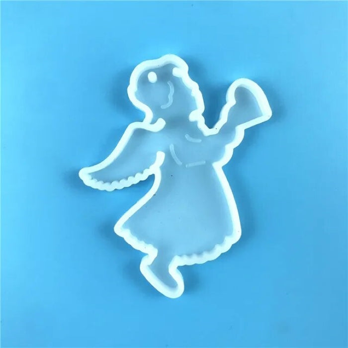 Silicone mold for Christmas ornaments, 9 pieces, angel shape, 8.5 cm.