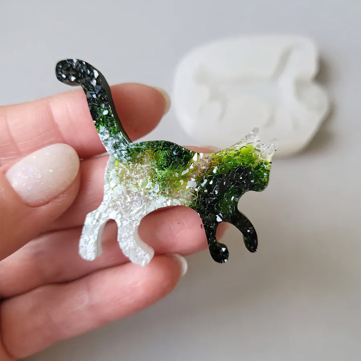 Crystal Kitten Brooch Silicone Mold, 4.5x5x0.5 cm
