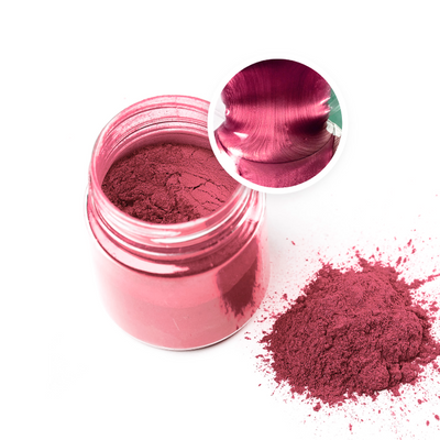 Metallic pigment powder in bright coral, 20g jar, for resin art.