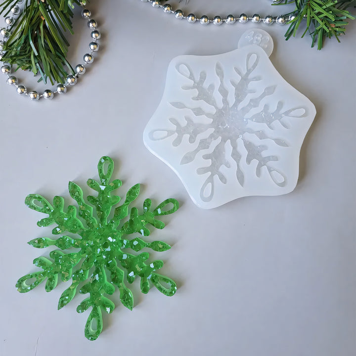 Crystal Snowflake Ornament 6 Silicone Mold, 9x9x0.5 cm