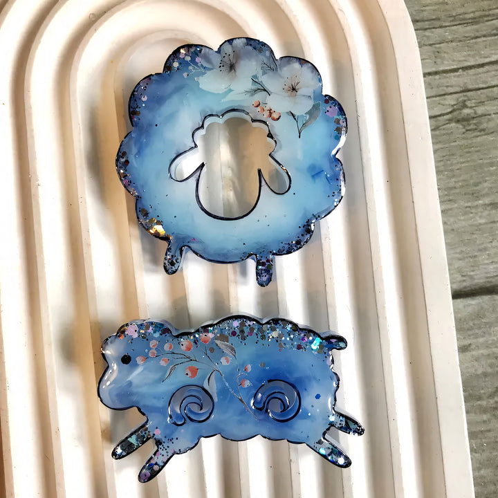 Glossy Sheep Brooch Silicone Mold, 5x4.8x0.7 cm
