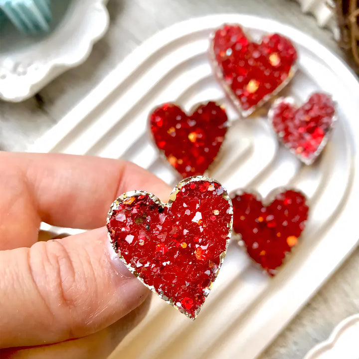 Crystal Heart Ornament Silicone Mold, Set of 3