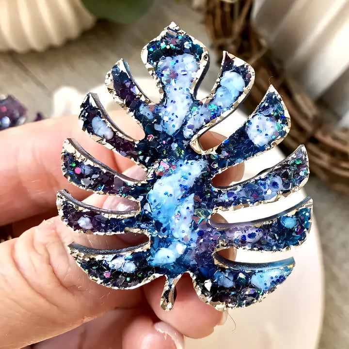 Crystal Monstera Leaf Brooch Silicone Mold, 5.5x4x0.5 cm