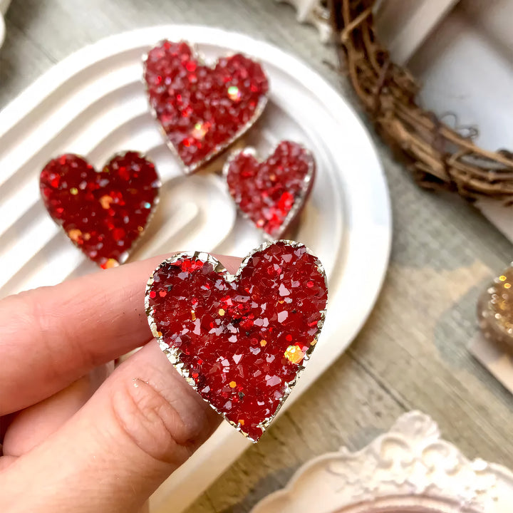 Crystal Heart Ornament Silicone Mold, Set of 3