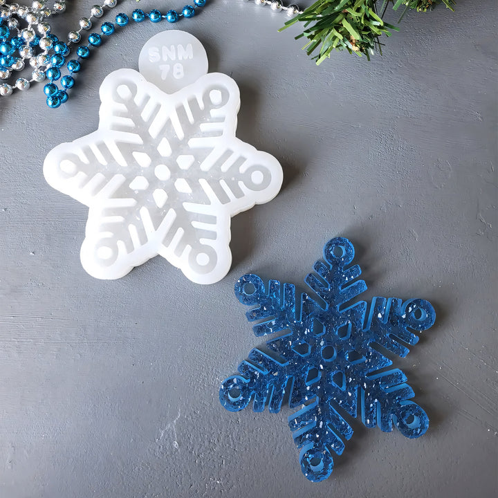 Crystal Snowflake Ornament 2 Silicone Mold, 9x9x0.5 cm