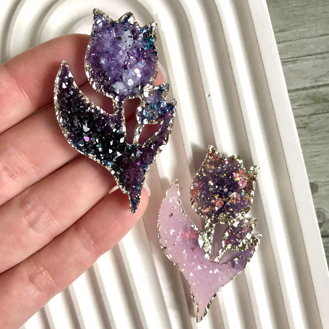 Crystal Tulip Brooch Silicone Mold, 5.3x3.3x0.5 cm