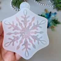 Crystal Snowflake Ornament 6 Silicone Mold, 9x9x0.5 cm