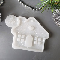 Crystal Christmas House Ornament Silicone Mold, 7x8x0.5 cm