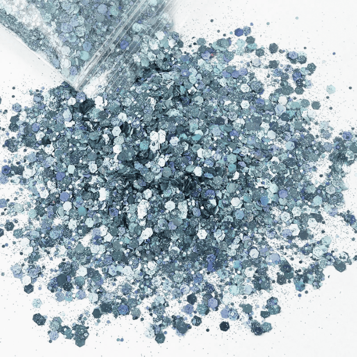 Holographic Sequins Silver, 1-2 mm, 5 g