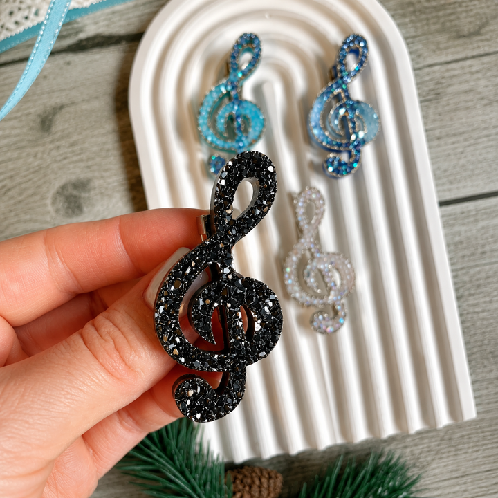 Crystal Treble Clef Brooch Silicone Mold, 5.5x2.6x0.5 cm