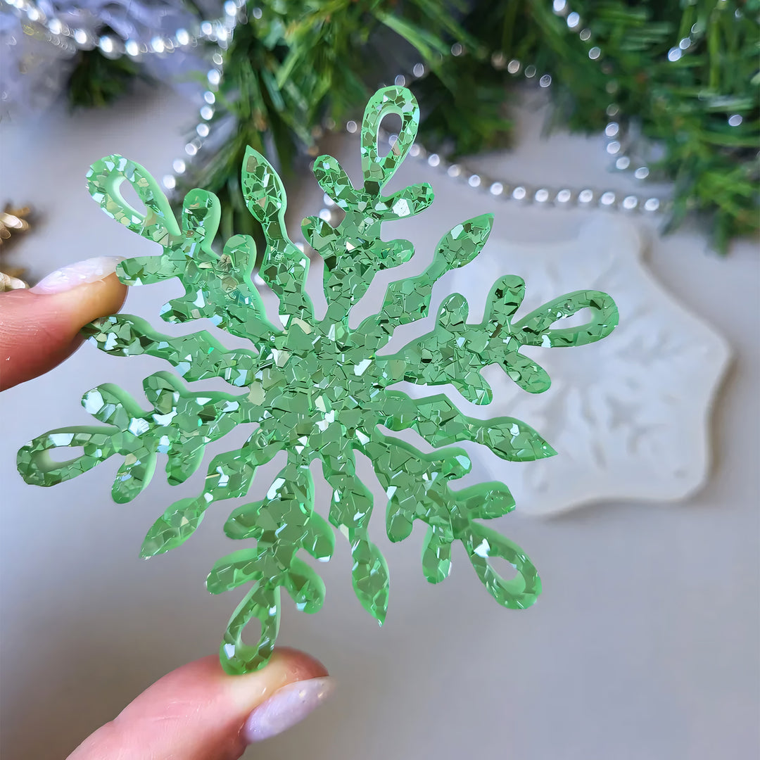 Crystal Snowflake Ornament 6 Silicone Mold, 9x9x0.5 cm