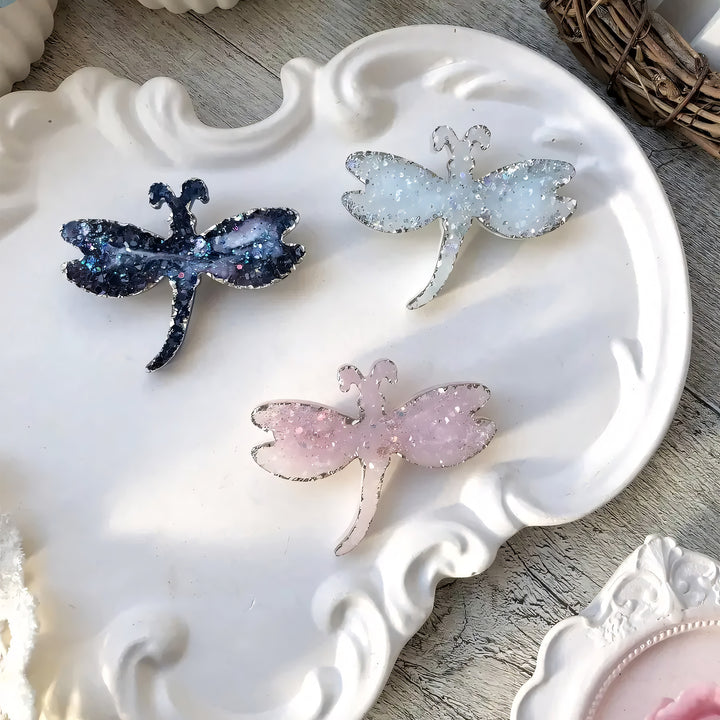 Crystal Dragonfly Brooch Silicone Mold, 4.5x5.3x0.5 cm
