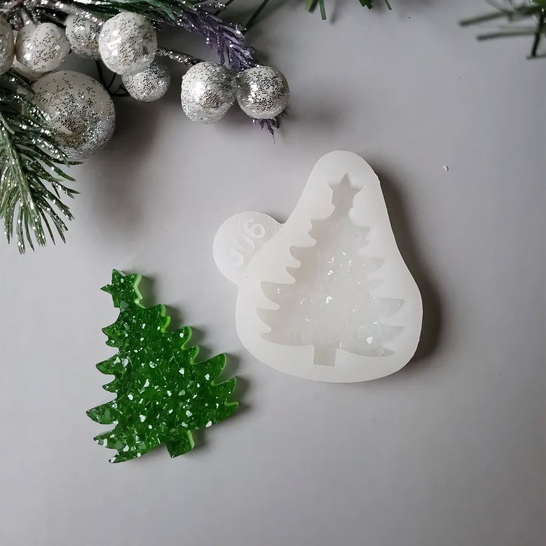 Crystal Christmas Tree Brooch Silicone Mold, 5.3x4x0.5 cm