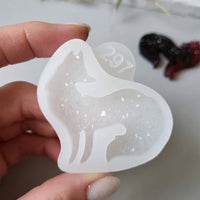 Crystal Fox Brooch Silicone Mold, 4.5x5x0.5 cm