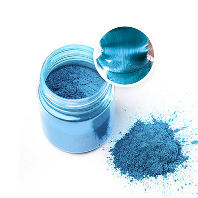 Metallic pigment powder light blue 20g jar with shimmering finish for resin art.