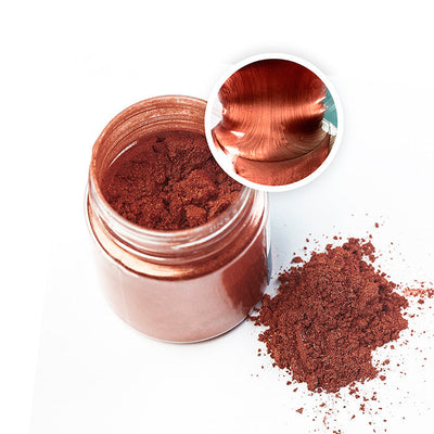 Metallic pigment powder in bronze, 20 g jar for resin art and crafts.