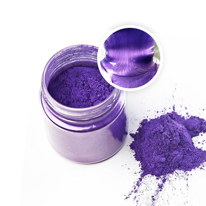 Metallic Pigment Powder Violet, 20g jar, for resin art and jewelry crafting.
