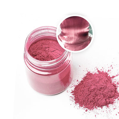 Metallic Pigment Powder Cold Pink, 20g jar, intense color for resin art and crafts.