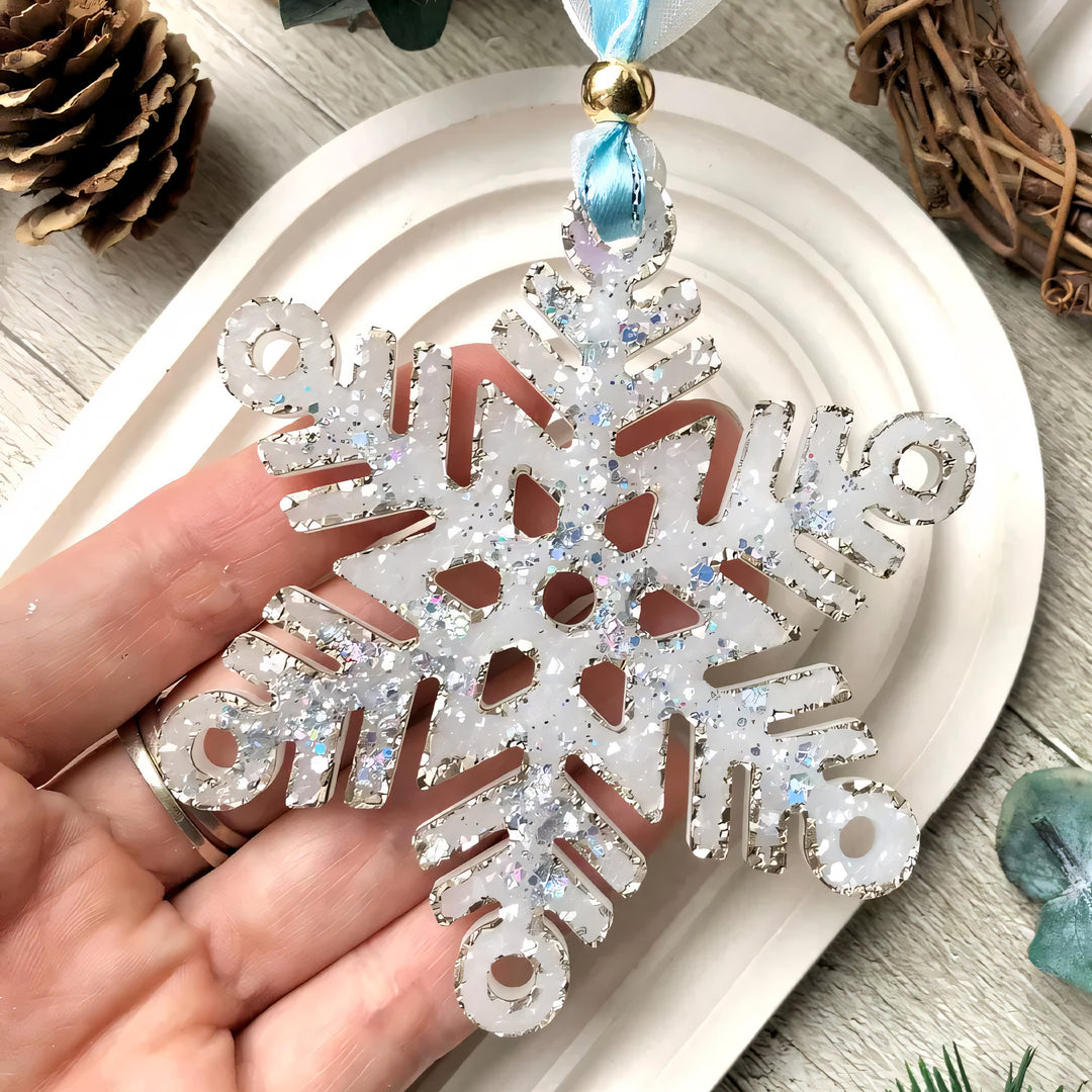 Crystal Snowflake Ornament 2 Silicone Mold, 9x9x0.5 cm