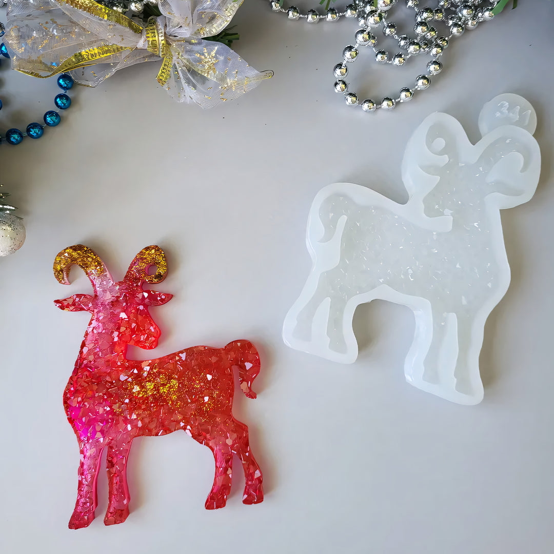 Crystal Ram Ornament Silicone Mold, 9.5x7x0.5 cm