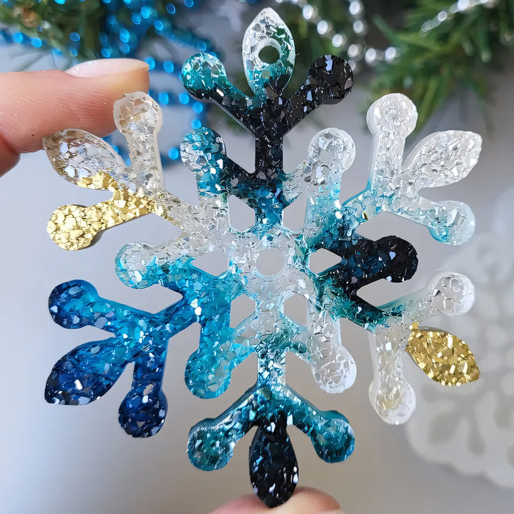 Crystal Snowflake Ornament 1 Silicone Mold, 8.5x8.5x0.5 cm
