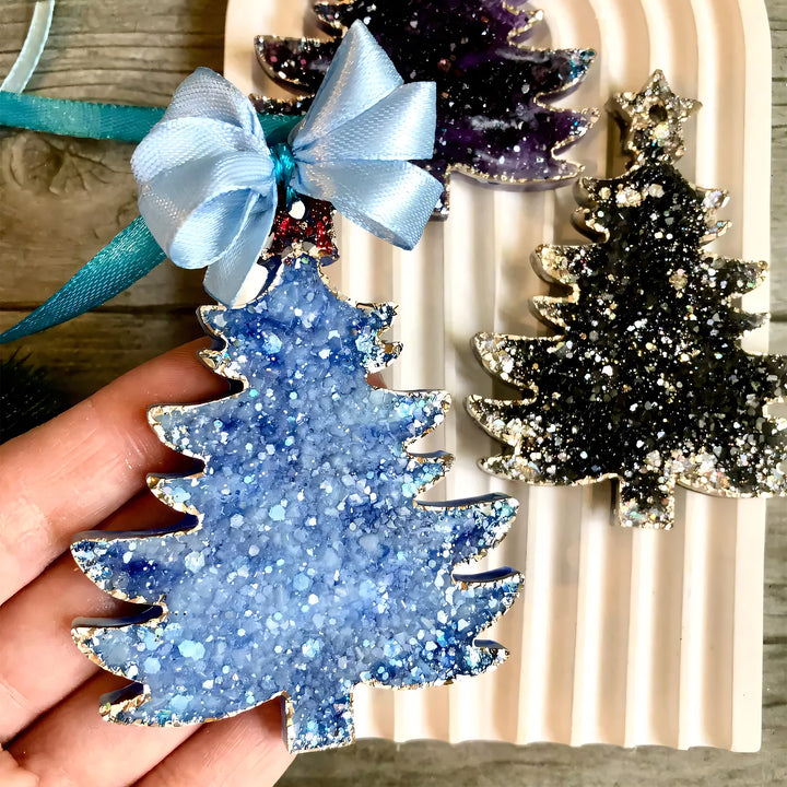 Crystal Christmas Tree Ornament Silicone Mold, 9x7x0.5 cm