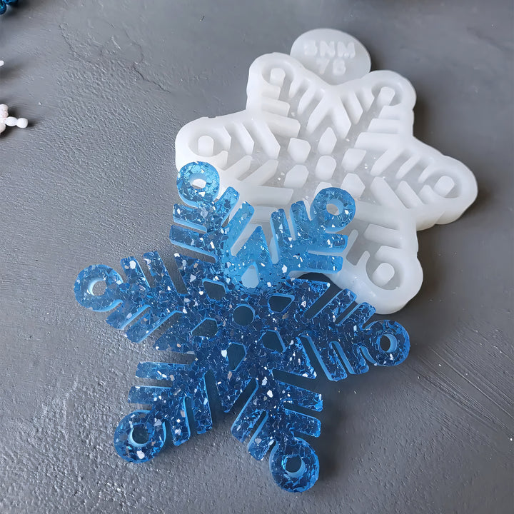 Crystal Snowflake Ornament 2 Silicone Mold, 9x9x0.5 cm