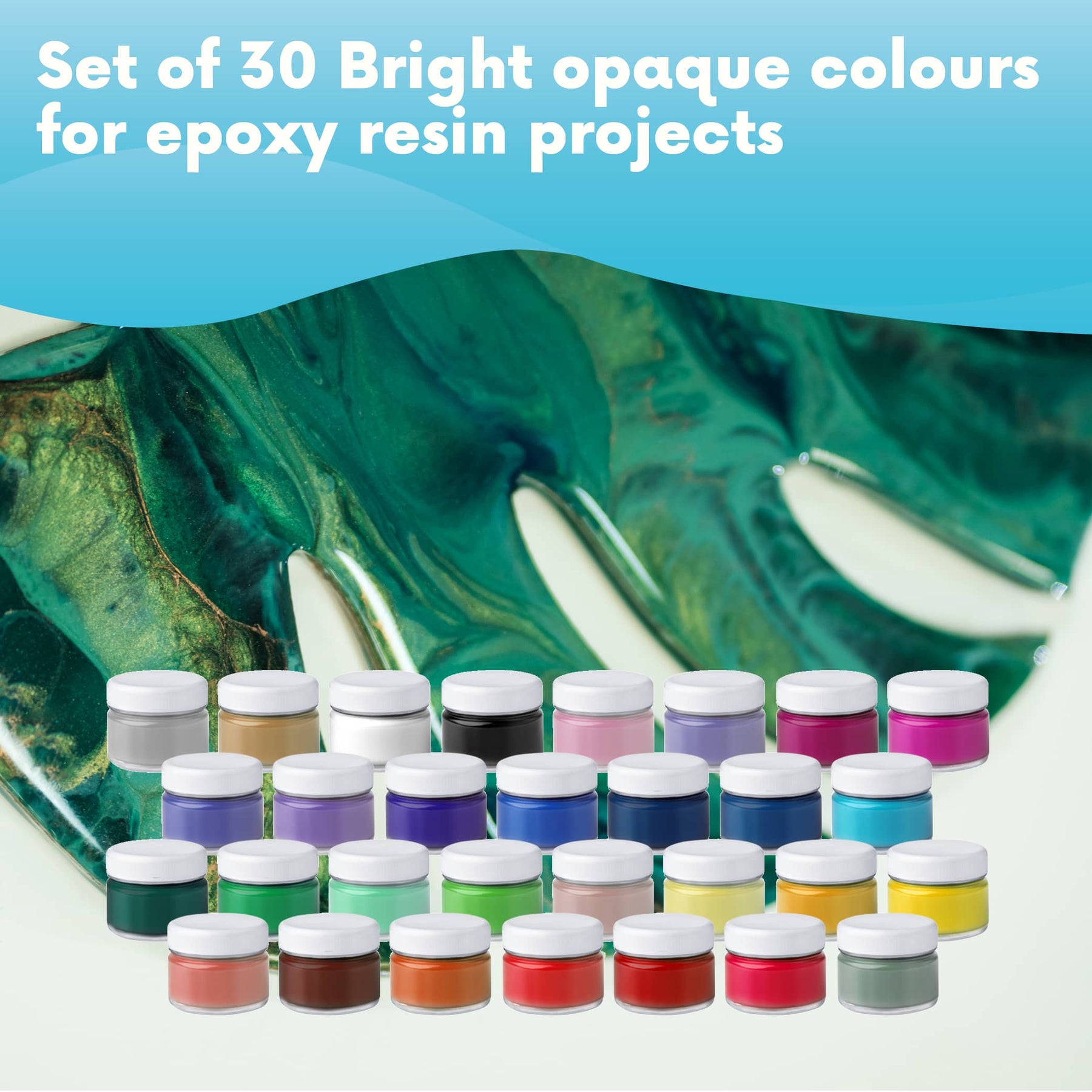 Opaque Pigment Pastes Set - 30 Bright, Opaque Colors for Resin Art ...