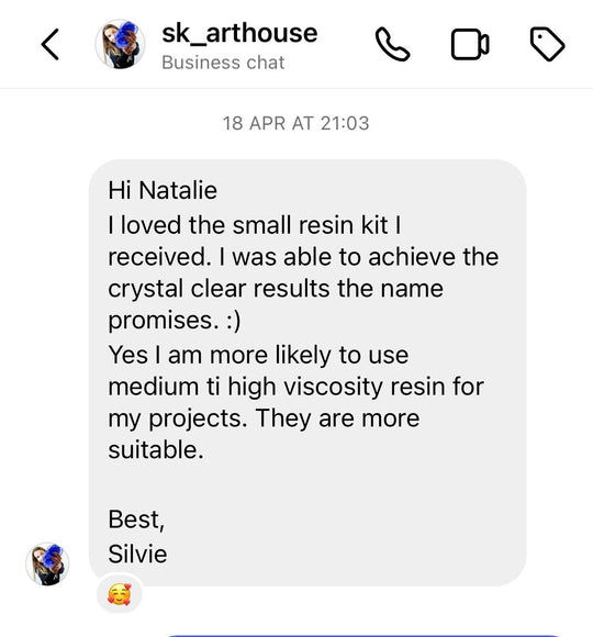 Customer praises Artline Crystal Epoxy Resin Kit