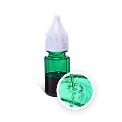 Pine green liquid colorant in 10 g dropper bottle for tinting epoxy resins.