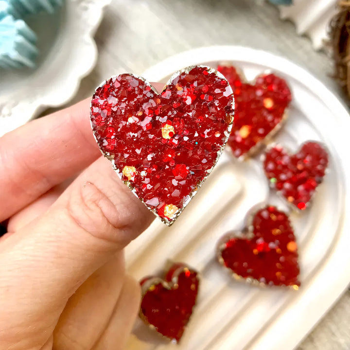 Crystal Heart Ornament Silicone Mold, Set of 3